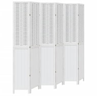 vidaXL Screen solid wood pavlovnia, white, 6 pieces 358732 - Room Divider
