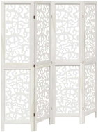 vidaXL Solid wood screen pavlovnia, white, 4 pieces, 358737 - Room Divider