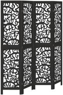 vidaXL Solid wood screen pavlovnia, black, 4 pieces358754 - Room Divider