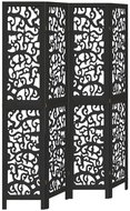 vidaXL Solid wood screen pavlovnia, black, 4 pieces 358755 - Room Divider