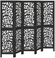 vidaXL Solid wood screen pavlovnia, black, 5 pieces 358757 - Room Divider