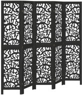 vidaXL Solid wood screen pavlovnia, black, 5 pieces 358758 - Room Divider