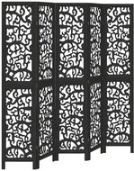 vidaXL Solid wood screen pavlovnia, black, 5 pieces 358759 - Room Divider