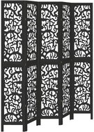 vidaXL Solid wood screen pavlovnia, black, 5 pieces 358760 - Room Divider