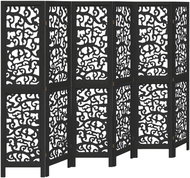 vidaXL Screen solid wood pavlovnia, black, 6 pieces 358761 - Room Divider
