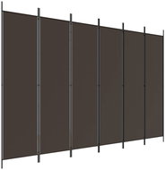 vidaXL Textile screen 300 × 200 cm brown, 6 pieces 350191 - Room Divider