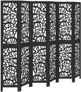 vidaXL Screen solid wood pavlovnia, black, 6 pieces 358763 - Room Divider