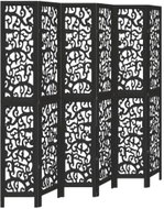vidaXL Screen solid wood pavlovnia, black, 6 pieces 358764 - Room Divider