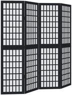 vidaXL Solid wood screen pavlovnia, black, 4 pieces 358769 - Room Divider
