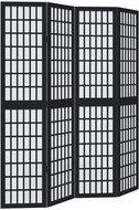 vidaXL Solid wood screen pavlovnia, black, 4 pieces 358770 - Room Divider