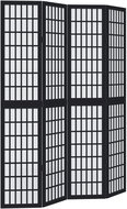 vidaXL Solid wood screen pavlovnia, black, 4 pieces 358771 - Room Divider
