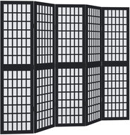 vidaXL Solid wood screen pavlovnia, black, 5 pieces 358773 - Room Divider