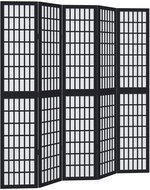 vidaXL Solid wood screen pavlovnia, black, 5 pieces 358775 - Room Divider