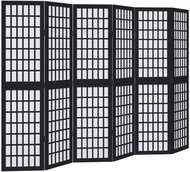vidaXL Solid wood screen pavlovnia, black, 6 pieces 358777 - Room Divider