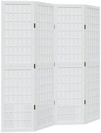 vidaXL Solid wood screen pavlovnia, white, 4 pieces 358785 - Room Divider