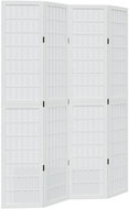 vidaXL Solid wood screen pavlovnia, white, 4 pieces 358787 - Room Divider