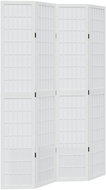 vidaXL Solid wood screen pavlovnia, white, 4 pieces 358788 - Room Divider