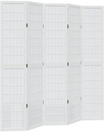 vidaXL Solid wood screen pavlovnia, white, 5 pieces 358791 - Room Divider