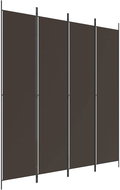vidaXL Folding screen 200 × 220 cm textile, brown, 4-piece 350199 - Room Divider