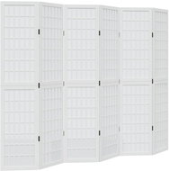 vidaXL Screen solid wood pavlovnia, white, 6 pieces 358794 - Room Divider