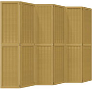 vidaXL Screen solid wood pavlovnia, brown, 6 pieces 358826 - Room Divider