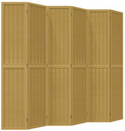 vidaXL Screen solid wood pavlovnia, brown, 6 pieces 358827 - Room Divider