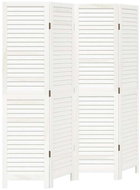 vidaXL Screen solid wood pavlovnia, white, 4 pieces 358833 - Room Divider