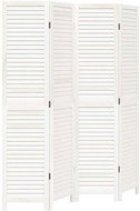vidaXL Screen solid wood pavlovnia, white, 4 pieces 358834 - Room Divider