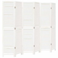 vidaXL Screen solid wood pavlovnia, white, 6 pieces 358842 - Room Divider