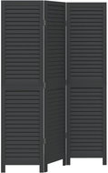 vidaXL Screen solid wood pavlovnia, black, 3-piece 358845 - Room Divider