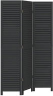 vidaXL Screen solid wood pavlovnia, black, 3-piece 358846 - Room Divider
