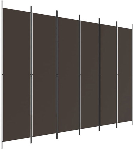 vidaXL Textile screen 300 × 220 cm brown, 6 pieces 350207 - Room Divider - Main image