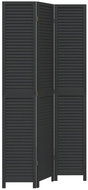 vidaXL Screen solid wood pavlovnia, black, 3-piece 358848 - Room Divider