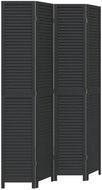 vidaXL Solid wood screen pavlovnia, black, 4 pieces 358852 - Room Divider
