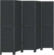 vidaXL Solid wood screen pavlovnia, black, 5 pieces 358853 - Room Divider