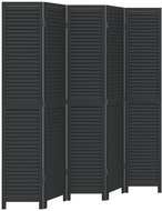 vidaXL Solid wood screen pavlovnia, black, 5 pieces 358855 - Room Divider