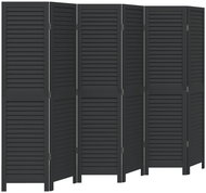 vidaXL Screen solid wood pavlovnia, black, 6 pieces 358857 - Room Divider