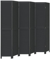 vidaXL Screen solid wood pavlovnia, black, 6 pieces 358859 - Room Divider