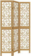 vidaXL Screen solid wood pavlovnia, brown, 3-piece 358862 - Room Divider
