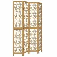 vidaXL Solid wood screen pavlovnia, brown, 4 pieces 358868 - Room Divider