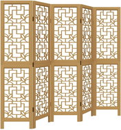 vidaXL Solid wood screen pavlovnia, brown, 5 pieces 358869 - Room Divider