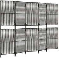 vidaXL Partition wall 245 × 180 cm polyrattan, grey, 5 panels, 365382 - Room Divider