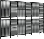 vidaXL Dividing wall 294 × 180 cm polyrattan, black, 6 panels 365384 - Room Divider