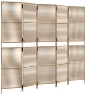 vidaXL Partition wall 245 × 200 cm polyrattan, beige, 5 panels 365399 - Room Divider
