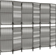 vidaXL Dividing wall 294 × 200 cm polyrattan, grey, 6 panels 365402 - Room Divider
