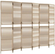vidaXL Dividing wall 294 × 200 cm polyrattan, beige, 6 panels 365403 - Room Divider