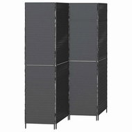 vidaXL Partition 195 × 180 cm polyrattan, black 42003672 - Room Divider