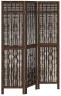 vidaXL Screen solid wood pavlovnia, dark brown, 3-piece 358653 - Room Divider