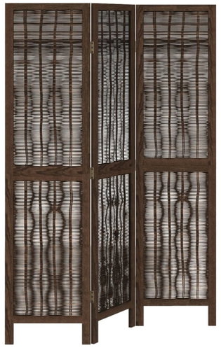 vidaXL Screen solid wood pavlovnia, dark brown, 3-piece 358653 - Room Divider - Main image