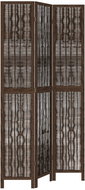 vidaXL Screen solid wood pavlovnia, dark brown, 3-piece 358655 - Room Divider